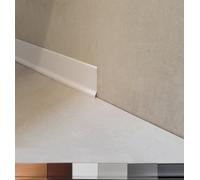 MadeInNature, Plinthe souple en PVC grande qualité, Blanc, Gris clair, Gris foncé, Noir, hauteur 70 mm, Longueur au choix (10 ml, Blanc)