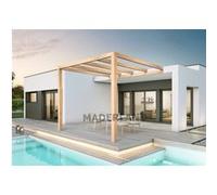 Pergola jardin adossé en bois : BURGOS : 500 x 400 cm