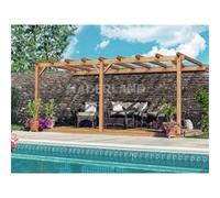 Maderland Pergola adossée Versailles en lamellé-collé 400 x 400 cm multicolore