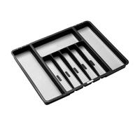 madesmart Plateau à ustensiles extensible - Granit | Collection classique | 5 compartiments | Organiseur de cuisine | Doublure douce | Facile à nettoyer | Sans BPA