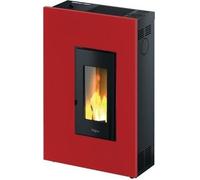 Madison 5 T2 Poêle à granulés ventilé Slim 5,1 kW Réservoir 12 kg Volume chauffant 146 m Métal Rouge Bordeaux