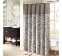 Madison Park Aubrey Design Rideau de Douche Moderne à Rayures Jacquard Traditionnel pour Salle de Bain, 183 x 183 cm, Bleu