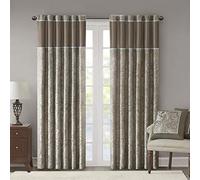 Madison Park Aubrey Lot de 2 Rideaux occultants en Fausse Soie Jacquard avec Passe-Tringle pour Salon, Cuisine, Chambre à Coucher et dortoir, 127 x 213,4 cm, Taupe