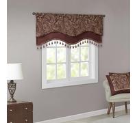 Madison Park Aubrey Rideau de Poche en Soie synthétique avec Doublure intérieure pour Salon, Cuisine, Chambre à Coucher et dortoir, Bordeaux 127 x 45,7 cm