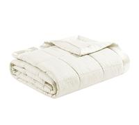 Madison Park Cambria Couverture alternative au duvet avec traitement d’évacuation de l’humidité Scotchgard 3M, légère et douce pour l’été, bordure en satin, surdimensionnée, pour lit King Size, ivoire