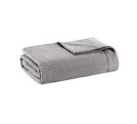 Madison Park Couverture de Luxe en Coton égyptien de qualité supérieure, Douce, Confortable, 100% Coton égyptien certifié pour lit, canapé ou canapé - Gris - 228 x 228 cm