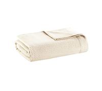 Madison Park - Couverture Douce certifiée 100% Coton égyptien, Respirant et Confortable, Design Classique, Couverture légère pour Toutes Les Saisons, pour lit King Size et canapé - Crème (274,3 x