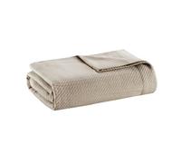Madison Park - Couverture Douce certifiée 100% Coton égyptien, Respirant et Confortable, Design Classique, Couverture légère pour Toutes Les Saisons, pour lit Simple et canapé - Kaki (167,6 x 228,6