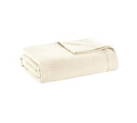 Madison Park - Couverture Douce certifiée 100% Coton égyptien, Respirant et Confortable, Design Classique, Couverture légère pour Toutes Les Saisons, pour lit Simple et canapé - Crème (167,6 x 228,6