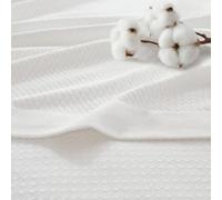 Madison Park - Couverture Luxueuse en Coton égyptien - Blanc - 274,3 x 228,6 cm - King Size - Tissage de qualité supérieure - Douce et Confortable - 100% Coton égyptien certifié - pour lit ou canapé