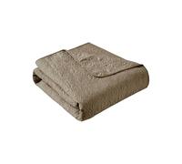 Madison Park Couverture matelassée de Luxe, Coutures damassées, Couvre-lit rempli de Coton, Ultra Doux et Confortable pour Salon, canapé, lit, 152,4 x 177,8 cm, Bordures passepoilées, Kaki