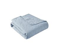 Madison Park Couverture matelassée de Luxe, Coutures damassées, Couvre-lit rempli de Coton, Ultra Doux et Confortable pour Salon, canapé, lit, 152,4 x 177,8 cm, Bordures passepoilées, Bleu