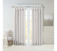 Madison Park Emilia Rideau en Imitation Soie avec Doublure pour intimité, fenêtre de Salon, Chambre et dortoir Argenté 50 x 108 cm