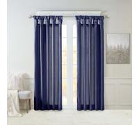 Madison Park Emilia Rideau en Imitation Soie avec Doublure pour intimité, fenêtre de Salon, Chambre et dortoir Bleu Marine 50 x 95 cm