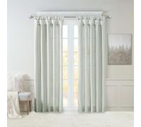 Madison Park Emilia Rideau simple en soie synthétique avec doublure d'intimité, languettes torsadées à faire soi-même, rideau de fenêtre pour salon, chambre à coucher et dortoir, 213,4 x 127 cm (l x L