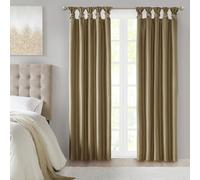 Madison Park Emilia Rideau Simple en Soie synthétique avec Doublure d'intimité, languettes torsadées à Faire soi-même, drapé de fenêtre pour Salon, Chambre à Coucher et dortoir, 127 x 241 cm, Bronze