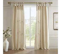 Madison Park Emilia Rideau Simple en Soie synthétique avec Doublure d'intimité, languettes torsadées à Faire soi-même, drapé de fenêtre pour Salon, Chambre à Coucher et dortoir, 127 x 304 cm,