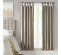 Madison Park Emilia Rideau Simple en Soie synthétique avec Doublure d'intimité, Rideau de fenêtre pour Salon, Chambre à Coucher et dortoir, 127 x 213 cm, étain