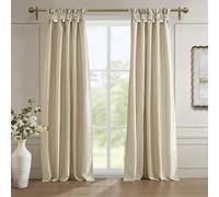 Madison Park Emilia Rideau simple occultant en soie synthétique avec doublure d'intimité, languettes torsadées à faire soi-même, rideau de fenêtre pour salon, chambre à coucher et dortoir, 241,3 x 127