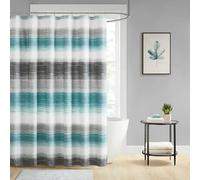 Madison Park Essentials Rideau de Douche en Tissu Microfibre imprimé Aquarelle Multicolore pour Salle de Bain, Lavable en Machine, Rideau de Douche en Tissu Microfibre, saben, 183 x 183 cm,