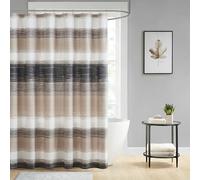 Madison Park Essentials Rideau de Douche en Tissu Microfibre imprimé Aquarelle Multicolore Taupe pour Salle de Bain, Salle de Bain Moderne D cor, Lavable en Machine, Rideau de Douche en Tissu