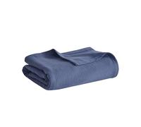 Madison Park Freshspun pelucheuse Couverture en Coton, Bleu Marine, Jumeau