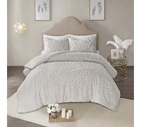 Madison Park Laetitia 3 Pièces Coton Chenille Médaillon Édredon Queen Gris