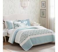 Madison Park Literie Alternative en Duvet Toutes Saisons, taies Assorties, Cache-sommier et oreillers décoratifs, Coton, Turquoise, très Grand lit/très Grand lit californien (264,2 x 238,8 cm)
