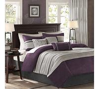 Madison Park Literie Alternative en Duvet Toutes Saisons, taies Assorties, Oreiller décoratif, Polyester, Violet, lit Double
