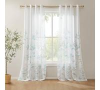 Madison Park Lot de 2 Rideaux Semi-Transparents à 2 Panneaux pour fenêtre de Salon, Rideaux légers à imprimé botanique dévoré pour Chambre à Coucher, Stores de fenêtre à œillets pour Maison, lavables