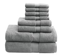 Madison Park Lot de 8 Serviettes de Bain Turques de Luxe 100% Coton de 800 g/m², très absorbantes, surdimensionnées, en Lin et Coton, Comprenant 2 Serviettes de Bain, 2 essuie-Mains et 4