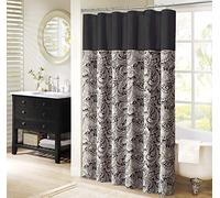 Madison Park Mp70-845 Aubrey Rideau de Douche 182,9 x 182,9 cm Noir, 182,9 x 182,9 cm