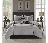Madison Park Parure de lit Assortie pour Toutes Les Saisons, Coussins décoratifs, Polyester/Polyfill, Dune Dune Noir, Gris