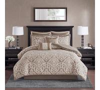 Madison Park Parure de lit en Jacquard 8 pièces, Polyester, Peau, California King
