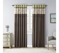 Madison Park Serene Panneau de fenêtre brodé Vert 127 x 213,4 cm