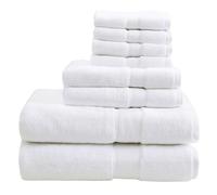 Madison Park Signature Lot de 8 Serviettes de Bain luxueuses, 100% Coton, 800 g/m², très absorbantes, séchage Rapide, qualité hôtelière et Spa, pour Salle de Bain, Plusieurs Tailles, Blanc