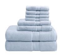 Madison Park Signature - Lot de 8 Serviettes de Bain Turques 100% Coton de 800 g/m², surdimensionnées, en Lin et Coton, 800 g/m², Comprenant 2 Serviettes de Bain, 2 essuie-Mains et 4
