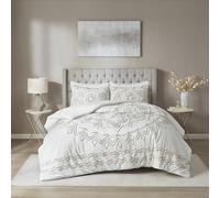 Madison Park Violette Parure de lit 3 pièces 100% Chenille de Coton touffetée - Motif médaillon bohème, Housse de Couette de Luxe Moderne pour Toutes Les Saisons avec taies d'oreiller Assorties, lit
