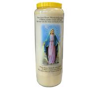 Madonna Médaille miraculeuse Bougie de prière Novena 18 x 7 cm 100% végétale Combustion 9 jours - 216 heures