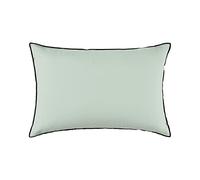 Madura - Housse de Coussin Carlina Décoration pour Maison Salon Chambre Canapé - Idée Cadeau Lin lavé légèrement froissé Tilleul et Bourdon Noir 40x60 cm