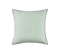 Madura - Housse de Coussin Carlina Décoration pour Maison Salon Chambre Canapé - Idée Cadeau Lin lavé légèrement froissé Tilleul et Bourdon Noir 50x50 cm
