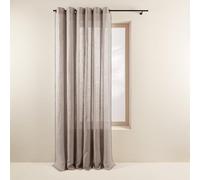 Madura - Rideau Carlina Décoration pour Maison Salon Chambre - Tamisant 100% Lin lavé légèrement froissé Ficelle et Bourdon Noir 144x280 cm