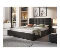 Mael - lit coffre - 160x200 - en tissu - sommier inclus - Gris Anthracite Gris Anthracite G
