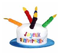 Maelsa® - Chapeau en forme de gâteau évènement anniversaire retraite bougie fête - Style au choix - Taille unique - Vendu à l’unité (JOYEUX ANNIVERSAIRE)