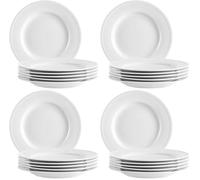 MÄSER Série Arlona - Assiettes à dessert pour 6 personnes - En porcelaine de qualité supérieure - Petites assiettes en céramique - Intemporelles - Élégantes - Porcelaine blanche (Lot de 4)