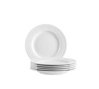 MÄSER Série Arlona - Assiettes à dessert pour 6 personnes - En porcelaine de qualité supérieure - Petites assiettes en céramique - Intemporelles - Élégantes - Porcelaine blanche