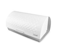 Maestro MR-1676 Boîte à pain avec couvercle coulissant en acier inoxydable | Grande boîte à pain | Récipient de conservation robuste pour une organisation élégante de la cuisine (blanc)