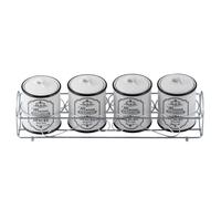 Maestro Paris Set 4 pots épices céramique et support acier chromé MR-20030-04CS