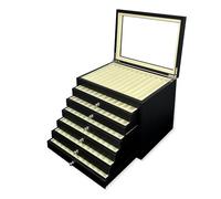 MaestroRelojero - Vitrine en Bois pour 78 Stylos | Plateau Porte Stylo | Présentoir à Stylo | en Bois Noir