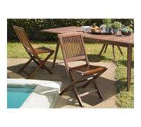 Maeva - ensemble de 2 chaises de jardin java en bois teck huilé